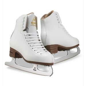 Jackson- White Ice Skates with Brown Soles⛸️